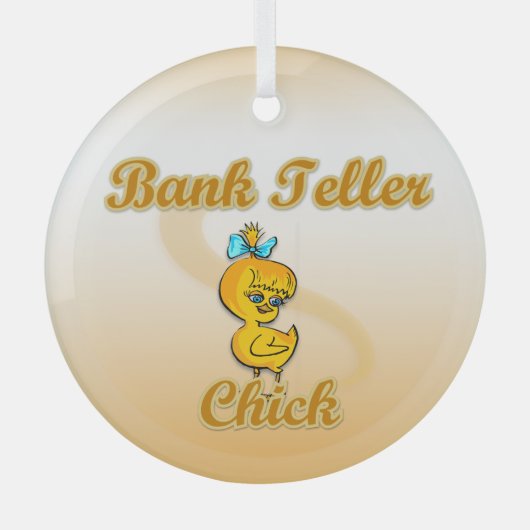 Bank Teller Chick Glas Ornament (Voorkant)