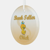 Bank Teller Chick Glas Ornament (Voorkant links)