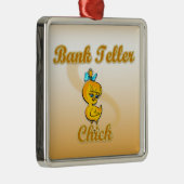 Bank Teller Chick Metalen Ornament (Rechts)