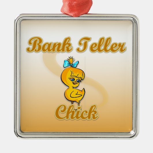 Bank Teller Chick Metalen Ornament (Voorkant)