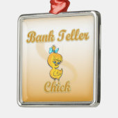 Bank Teller Chick Metalen Ornament (Links)