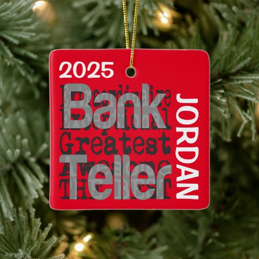 Bank Teller Extraordinaire CUSTOM Keramisch Ornament (Boom)