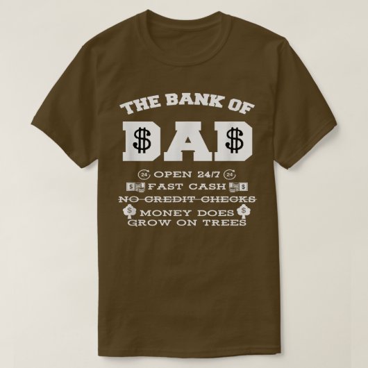 BANK VAN DAD Funny Vaderdag Gift T-shirt (Design voorkant)