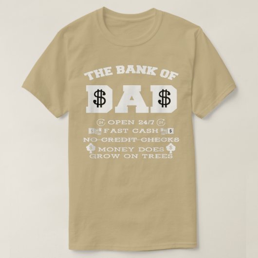 BANK VAN DAD T-SHIRT Funny Vaderdag Gift (Design voorkant)
