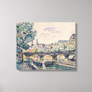 Bank van de Seine nabij de Pont des Arts Canvas Afdruk