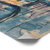 Bank van de Seine nabij de Pont des Arts Poster (Hoek)