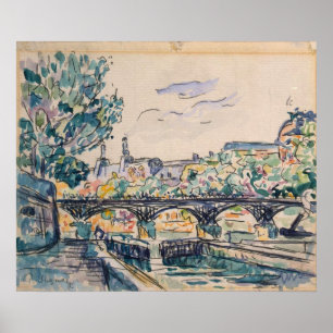 Bank van de Seine nabij de Pont des Arts Poster