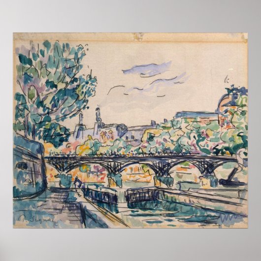 Bank van de Seine nabij de Pont des Arts Poster (Voorkant)
