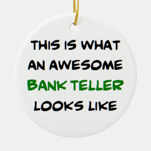 bankbediende, geweldige keramisch ornament (Voorkant)