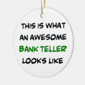 bankbediende, geweldige keramisch ornament (Links)