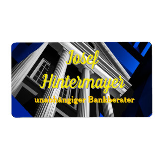 Bankberater, BankangestellterVisitenkarte Etiket