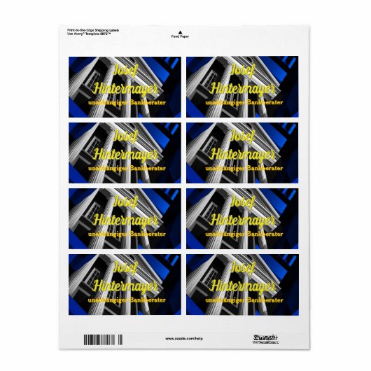 Bankberater, BankangestellterVisitenkarte Etiket (Full Sheet)