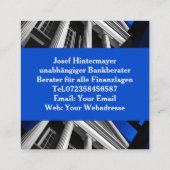 Bankberater, BankangestellterVisitenkarte Vierkante Visitekaartje (Achterkant)