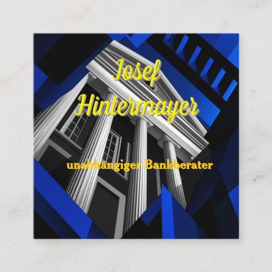 Bankberater, BankangestellterVisitenkarte Vierkante Visitekaartje (Voorkant)