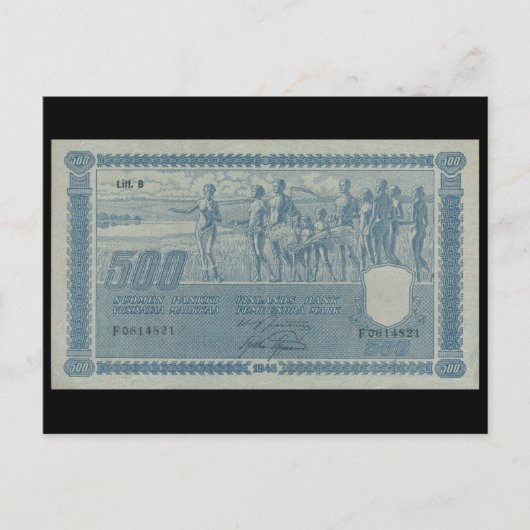 Bankbiljet 1945 Finland Briefkaart (Voorkant)