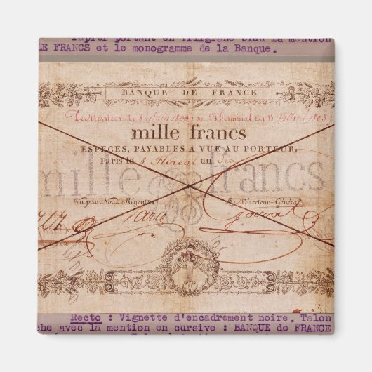 Bankbiljet van 1000 frank van 8 Floreal, An X Magneet (Voorkant)