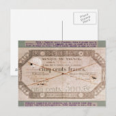 Bankbiljet van 500 frank van de 24e terminal briefkaart (Voorkant / Achterkant)