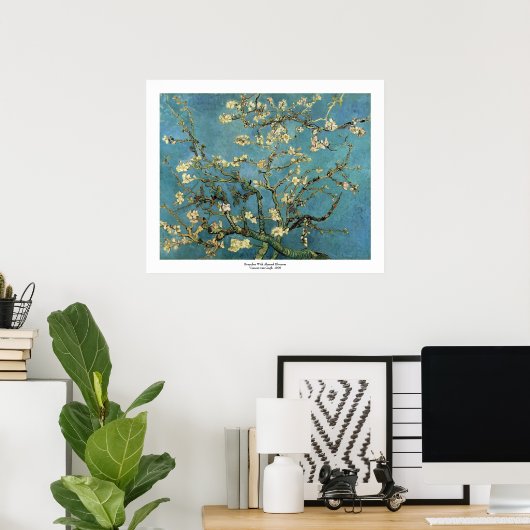 Banken met Almond Blossom door Vincent van Gogh Poster (Thuiskantoor)
