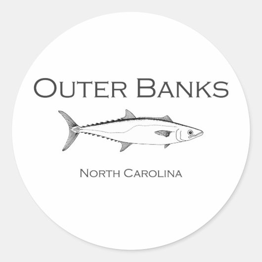 Banken North Carolina King Makreel Ronde Sticker (Voorkant)