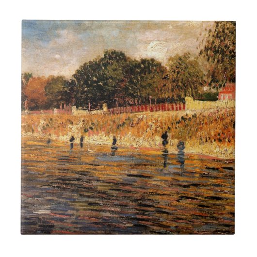 Banken van de Seine door Vincent van Gogh Tegeltje (Voorkant)
