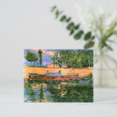 Banken van de Seine met Boats Van Gogh Fine Art Briefkaart (Staand voorkant)