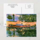 Banken van de Seine met Boats Van Gogh Fine Art Briefkaart (Voorkant / Achterkant)