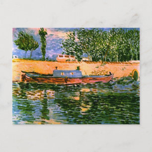 Banken van de Seine met Boats Van Gogh Fine Art Briefkaart