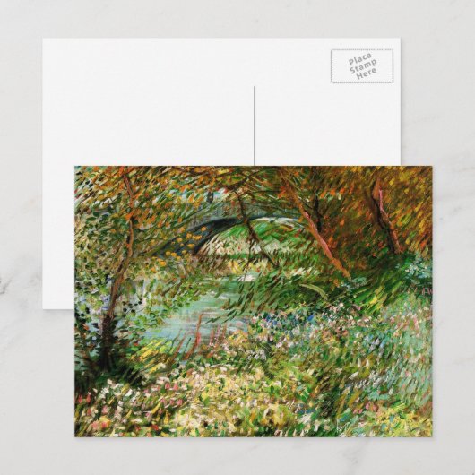 Banken van Seine, Pont de Clichy, door Vincent van Briefkaart (Voorkant / Achterkant)