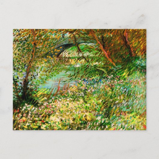 Banken van Seine Pont de Clichy Spring Van Gogh Fi Briefkaart (Voorkant)