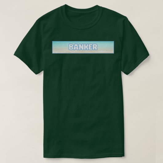 Banker Blue Beach Label T-shirt (Design voorkant)
