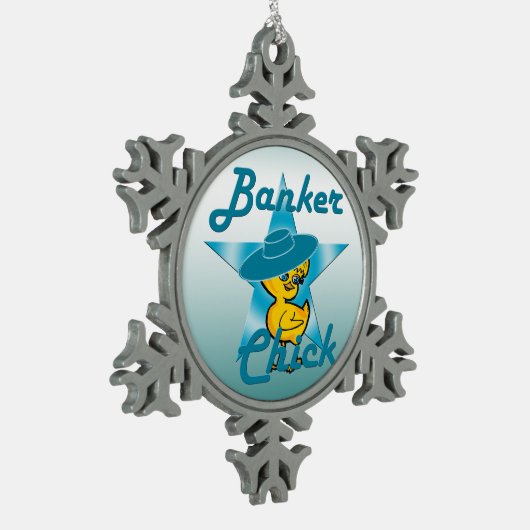 Banker Chick #7 Tin Sneeuwvlok Ornament (Links)