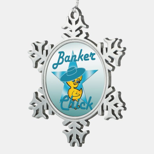 Banker Chick #7 Tin Sneeuwvlok Ornament (Rechts)