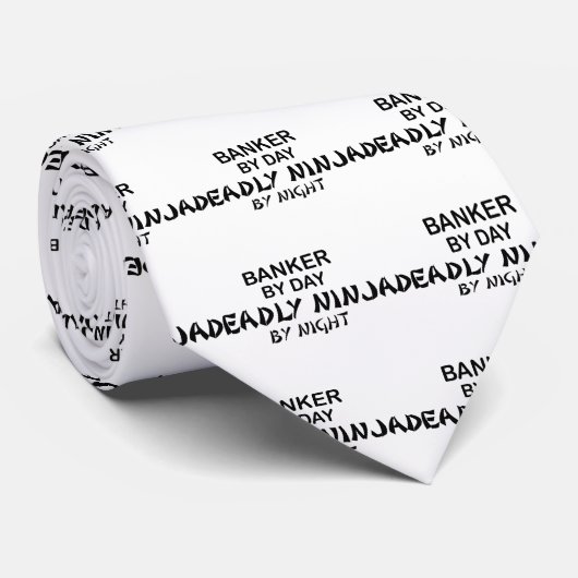 Banker Deadly Ninja bij nacht Stropdas (Opgerold)