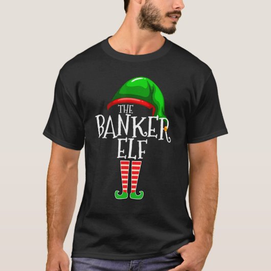 Banker Elf Family Matching Group Christmas Squ T-shirt (Voorkant)