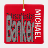 Banker Extraordinaire CUSTOM Keramisch Ornament (Achterkant)