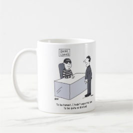 Banker van de afdeling Banken die als een roer is  Koffiemok