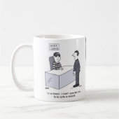 Banker van de afdeling Banken die als een roer is Koffiemok (Links)