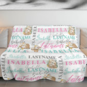  banket met sleuf met naam en strips fleece deken