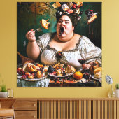 "Banket van Chaos" Surrealistisch Kleurrijk Kunstw Canvas Afdruk (Insitu (Woonkamer))