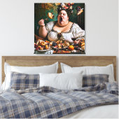 "Banket van Chaos" Surrealistisch Kleurrijk Kunstw Canvas Afdruk (Insitu (Slaapkamer))