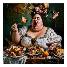 "Banket van Chaos" Surrealistisch Kleurrijk Kunstw Perfect Poster