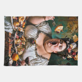 "Banket van Chaos" Surrealistisch Kleurrijk Kunstw Theedoek (Horizontaal)