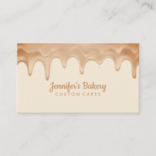 Banketbakker chocolade druppelend visitekaartje (Voorkant)