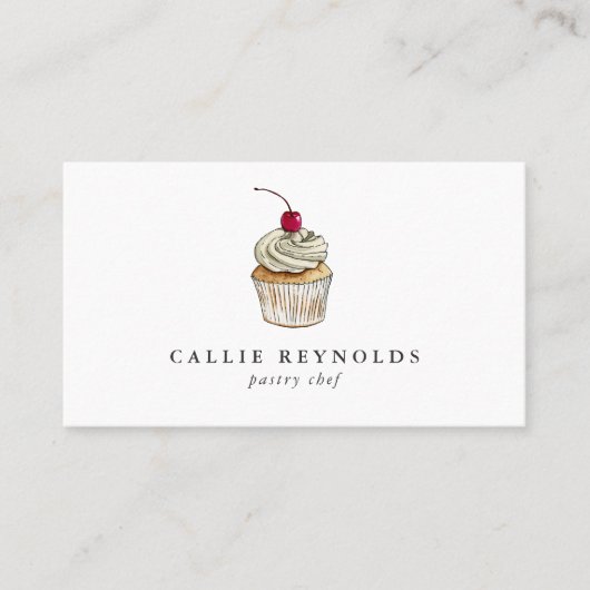 banketbakker cupcake slagroom bakkerij visitekaartje (Voorkant)