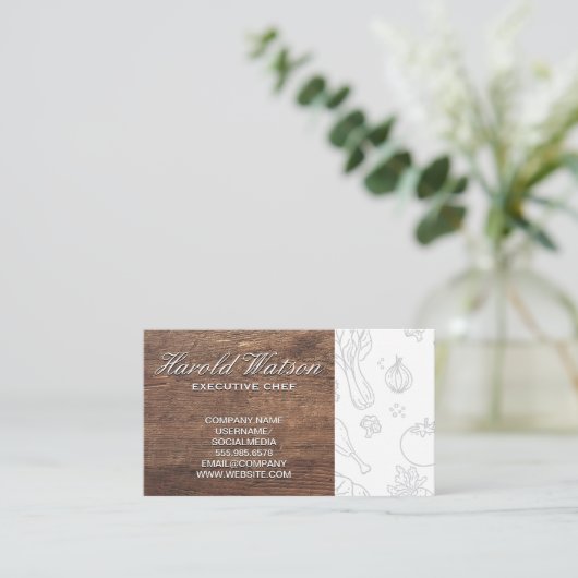 Banketbakker | Hout | Groenten Visitekaartje (Staand voorkant)