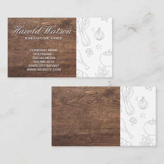 Banketbakker | Hout | Groenten Visitekaartje (Voorkant / Achterkant)