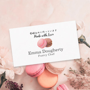 Banketbakker Macaron Watercolor Modern Minimalisti Visitekaartje