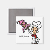 banketbakker met gebak bakken Gepersonaliseerd Naa Magneet (Voorkant / Achterkant)