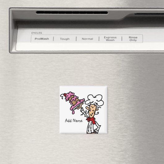 banketbakker met gebak bakken Gepersonaliseerd Naa Magneet (Insitu (Vaatwasser))