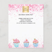 Banketbakkerij logo roze witte cupcakes flyer (Voorkant)